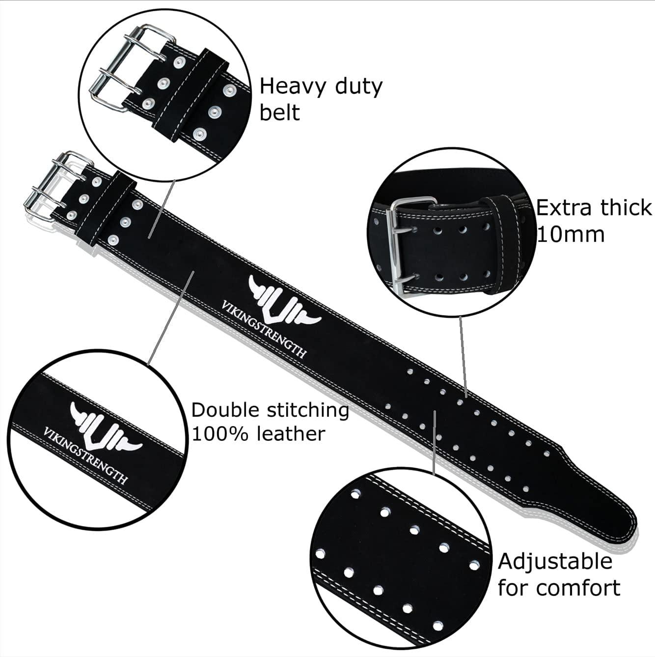 Weight Lifting Belt, includes Lifting Straps - Vikingstrength