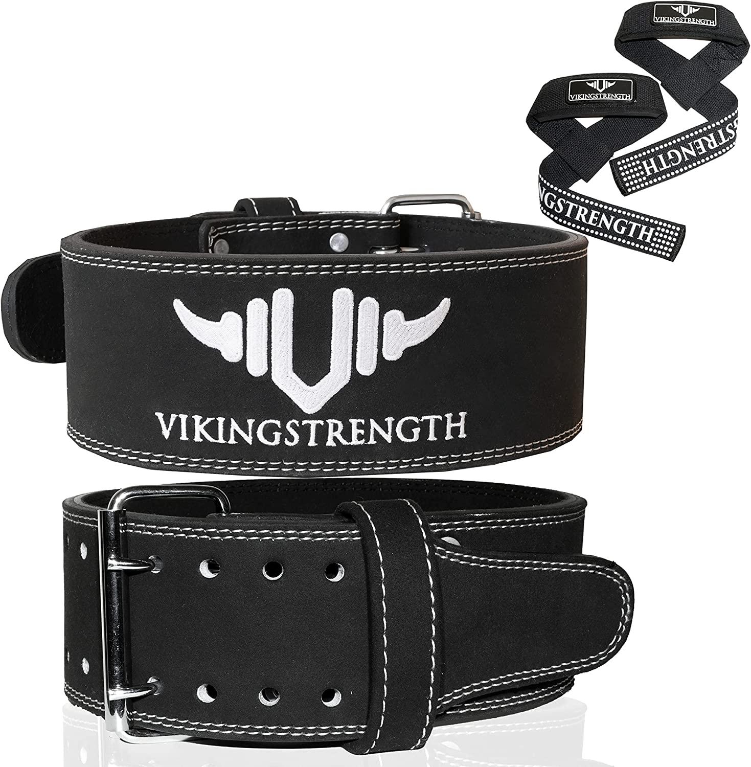 Weight Lifting Belt, includes Lifting Straps - Vikingstrength