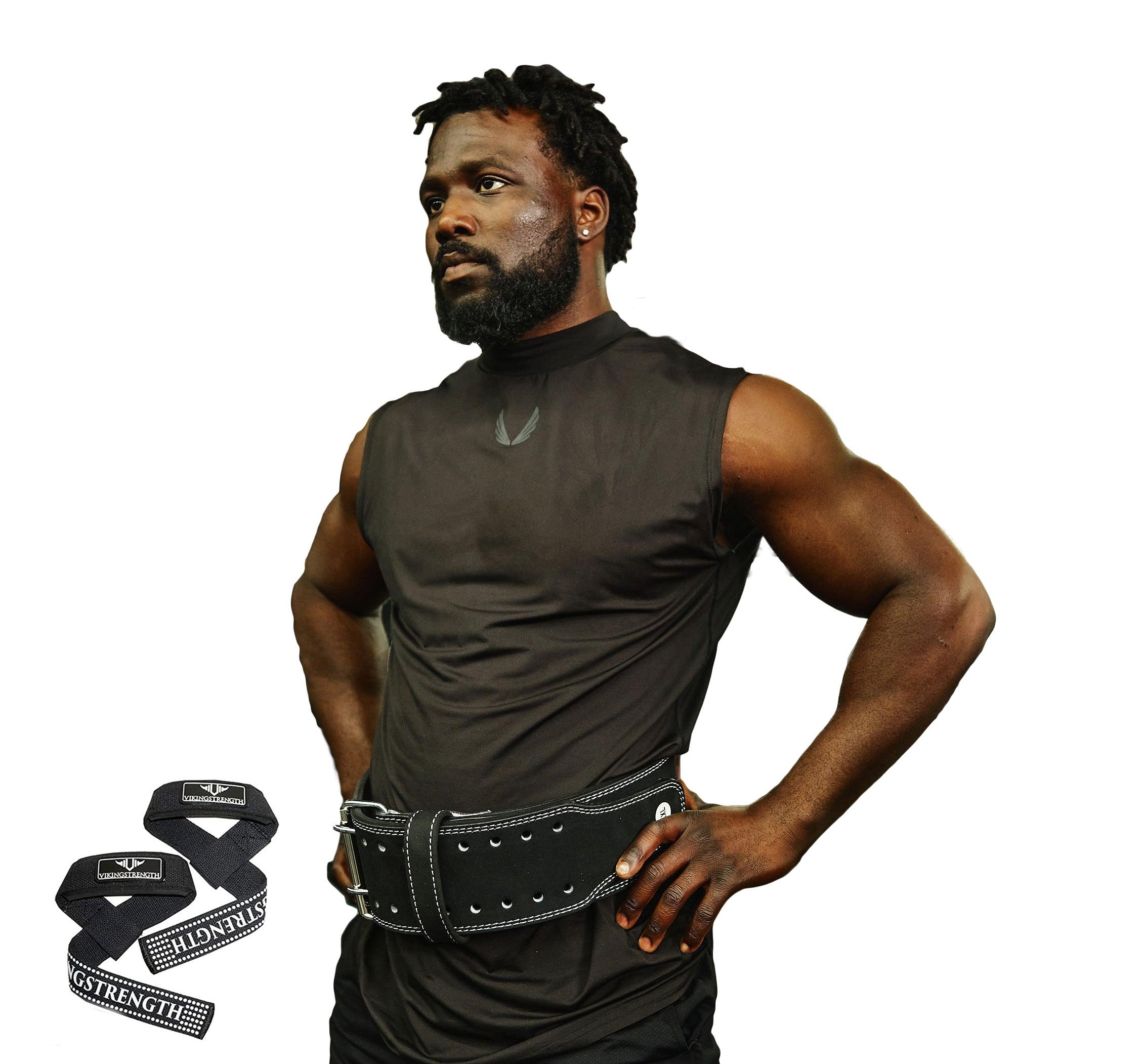 Weight Lifting Belt, includes Lifting Straps - Vikingstrength